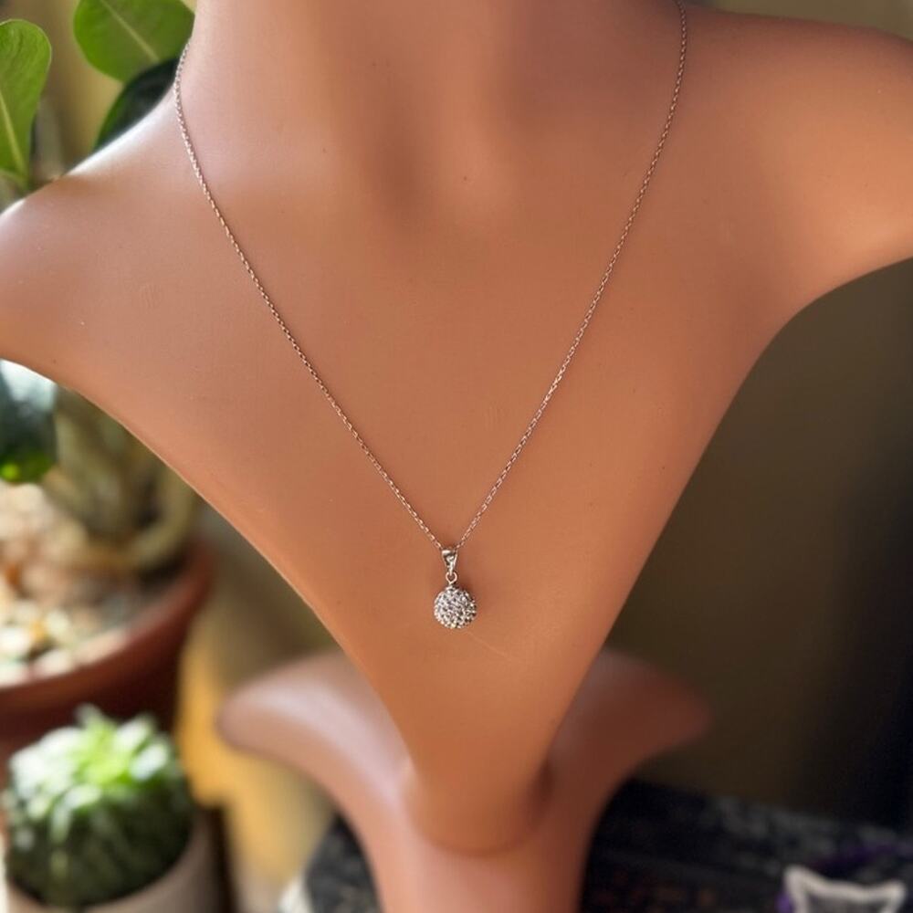 CZ Fireball Sterling Silver Necklace